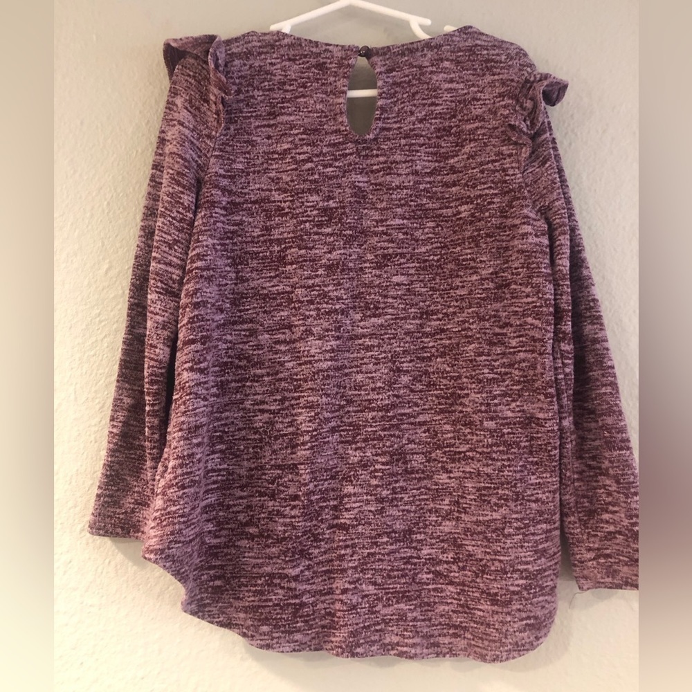 Sweater-Knit Ruffled-Yoke Top for Girls. Old Navy size 6-7 Crimson Cranberry - Picture 5 of 5